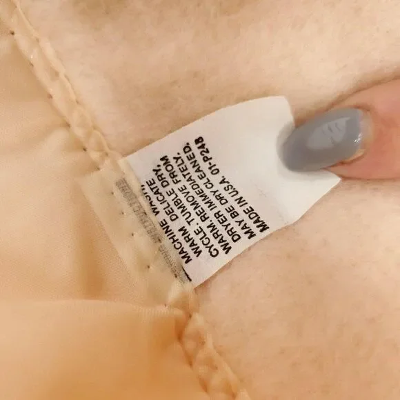 Vintage Pink Peach Satin Edge Blanket Made in USA